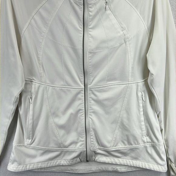 Athleta Women’s Jacket Sz XL White Polyester & Spandex 3 Front Pockets EUC - Picture 4 of 12